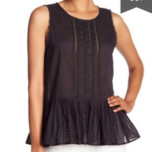 NWOT Velvet voile peplum top